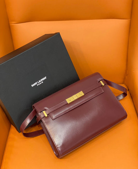 Yves Saint Laurent Manhattan Shoulder Bag Rouge Legion
