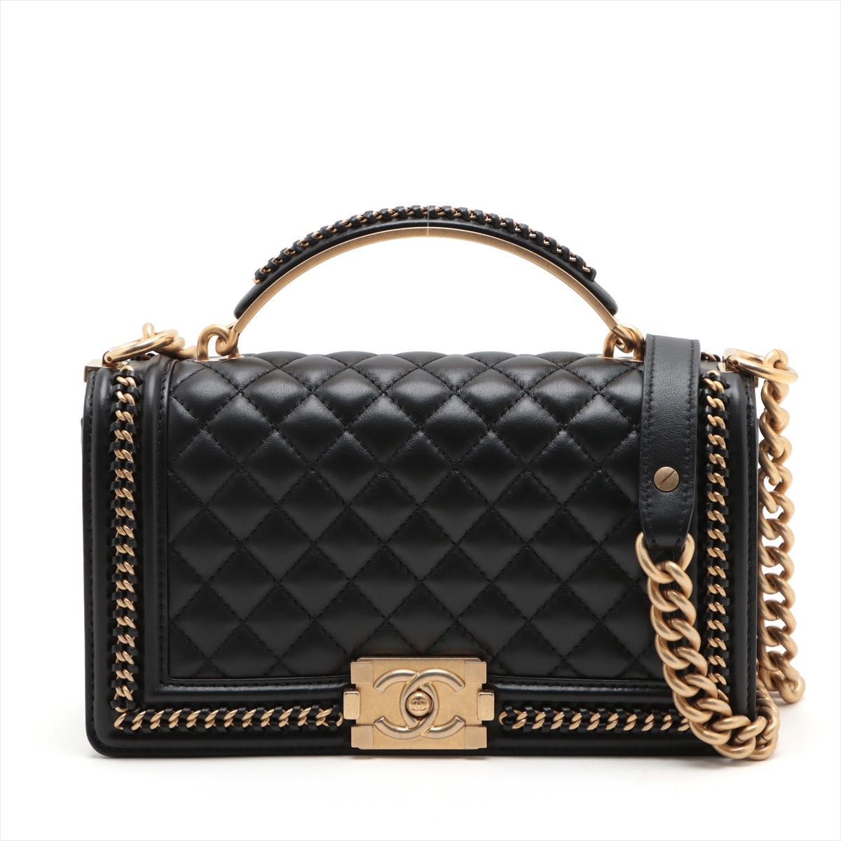 Chanel Boy Chanel Chain Shoulder Bag Black G