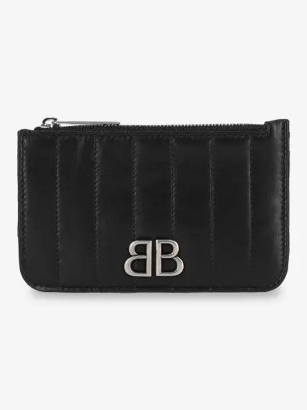 Luxury Balenciaga Trending 2026 Monaco Long Coin Card Wallet Black