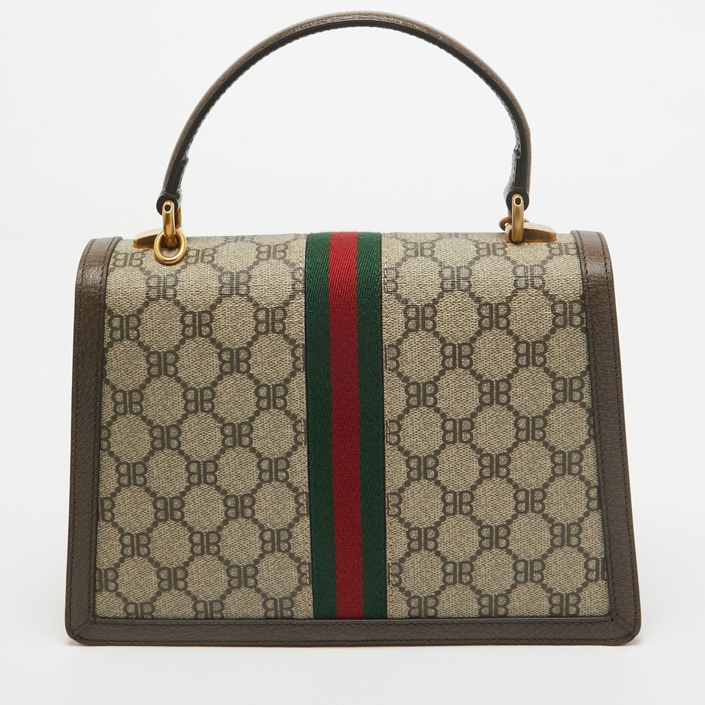 Luxury Balenciaga Trending 2025 X Gucci Brown/beige Coated Canvas And Leather The Hacker Project Bag..