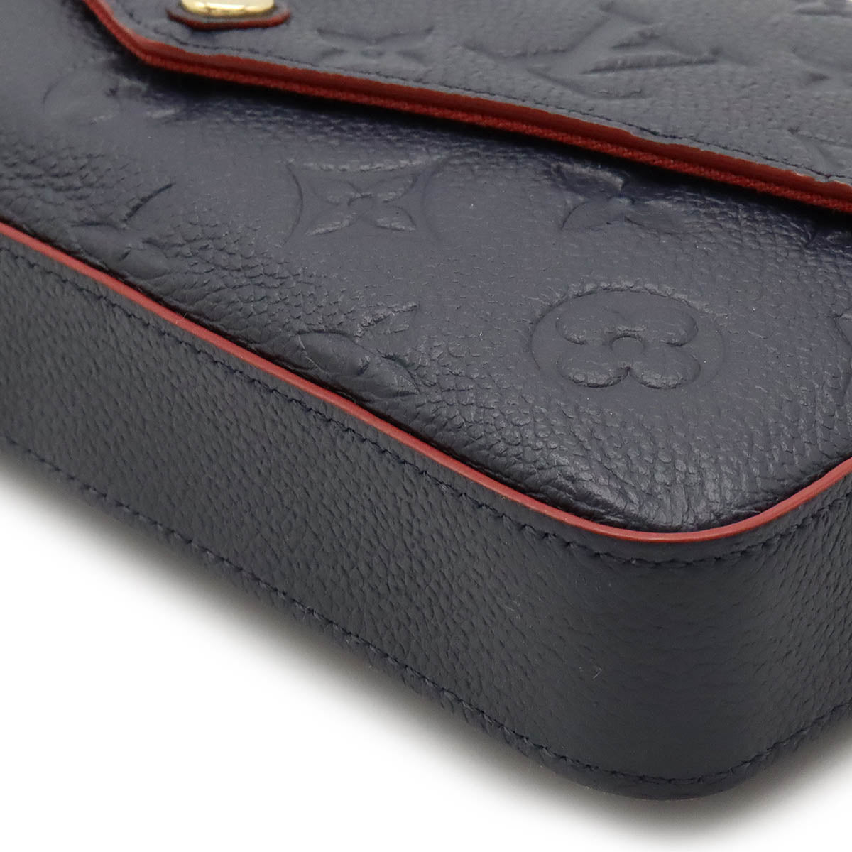 Louis vuitton Monogram Emplant Poschet Felice Ferretche 2WAY Sheldor Marine Rouge M64099