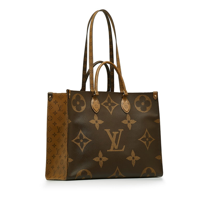 Louis Vuitton Monogram Giant Reverse Onzagor GM Handbag Shoulder Bag 2WAY M45320 Brown PVC Leather Louis Vuitton