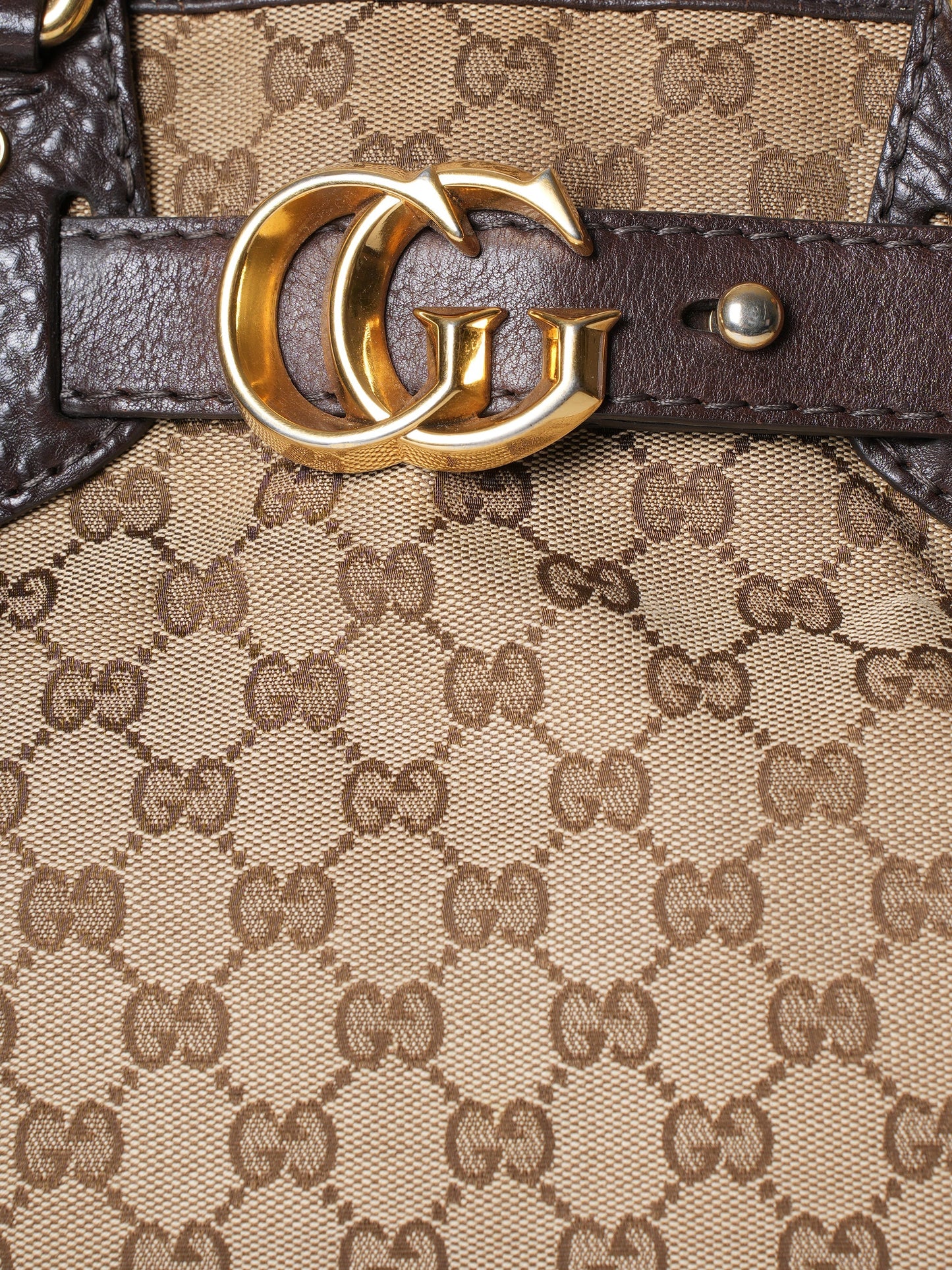 Gucci Lou Monogram Leather Canvas Tote