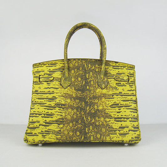Luxury Hermes Birkin 6088 Ladies Lizard Leather Yellow Bag