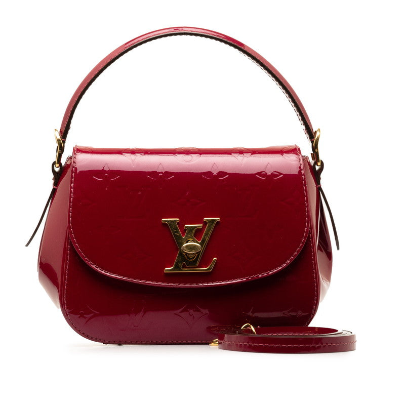 Louis Vuitton Monogram Verniss Pasadena Handbag 2WAY M90943 Magenta Pearl G Patent Leather Louis Vuitton