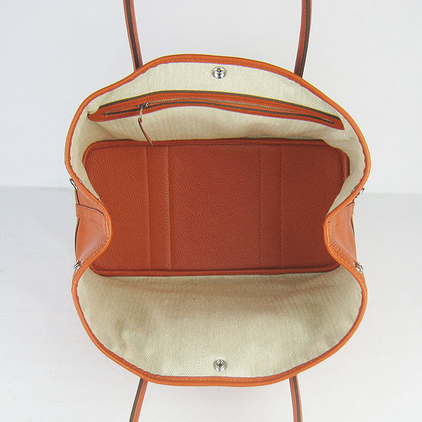 Luxury Hermes garden party handbag orange
