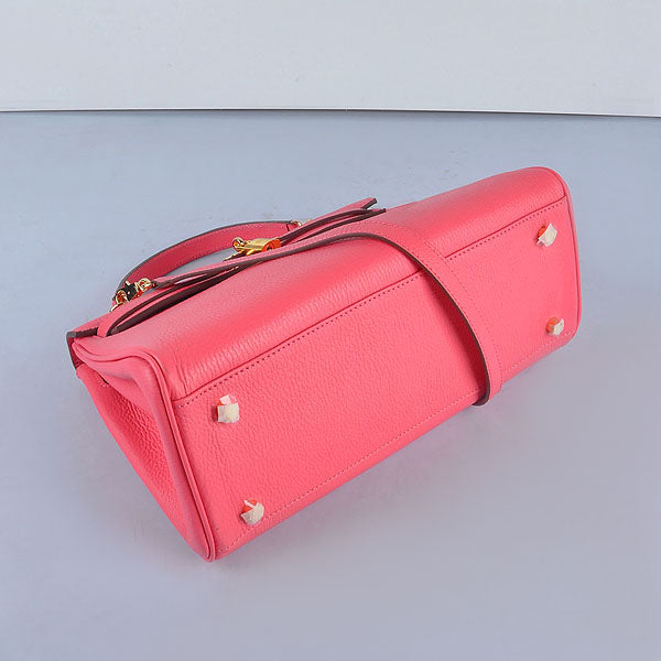Luxury Hermes Kelly 32cm Togo Leather Handbag 6108 Lip Pink Golden