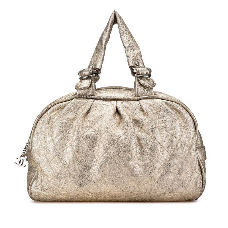 Chanel Coco Mark Matelasse Wild Stitch Leather Boston Bag Classic Flap