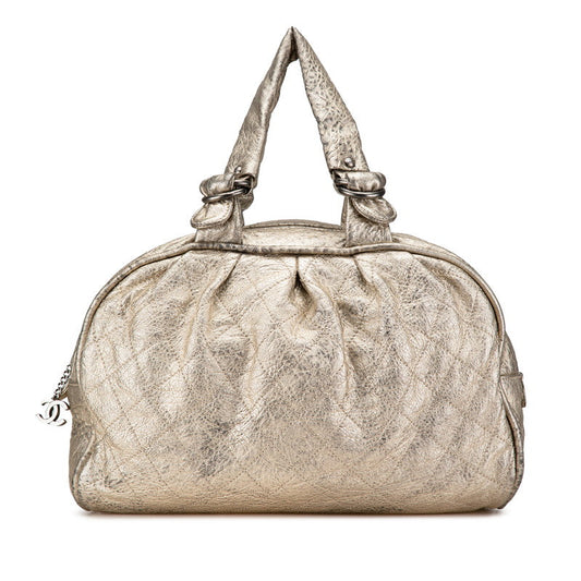 Chanel Coco Mark Matelasse Wild Stitch Leather Boston Bag Classic Flap