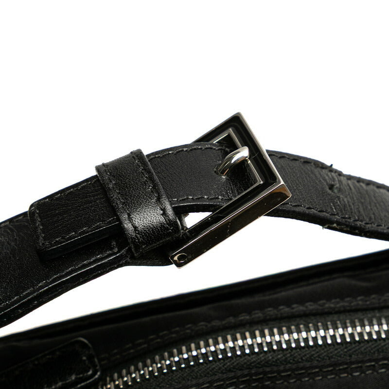 Fendi FF Logo Nylon Leather Shoulder Bag