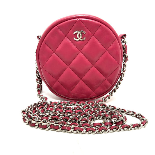 CHANEL Shoulder Bag lambskin beige COCO Mark round Women