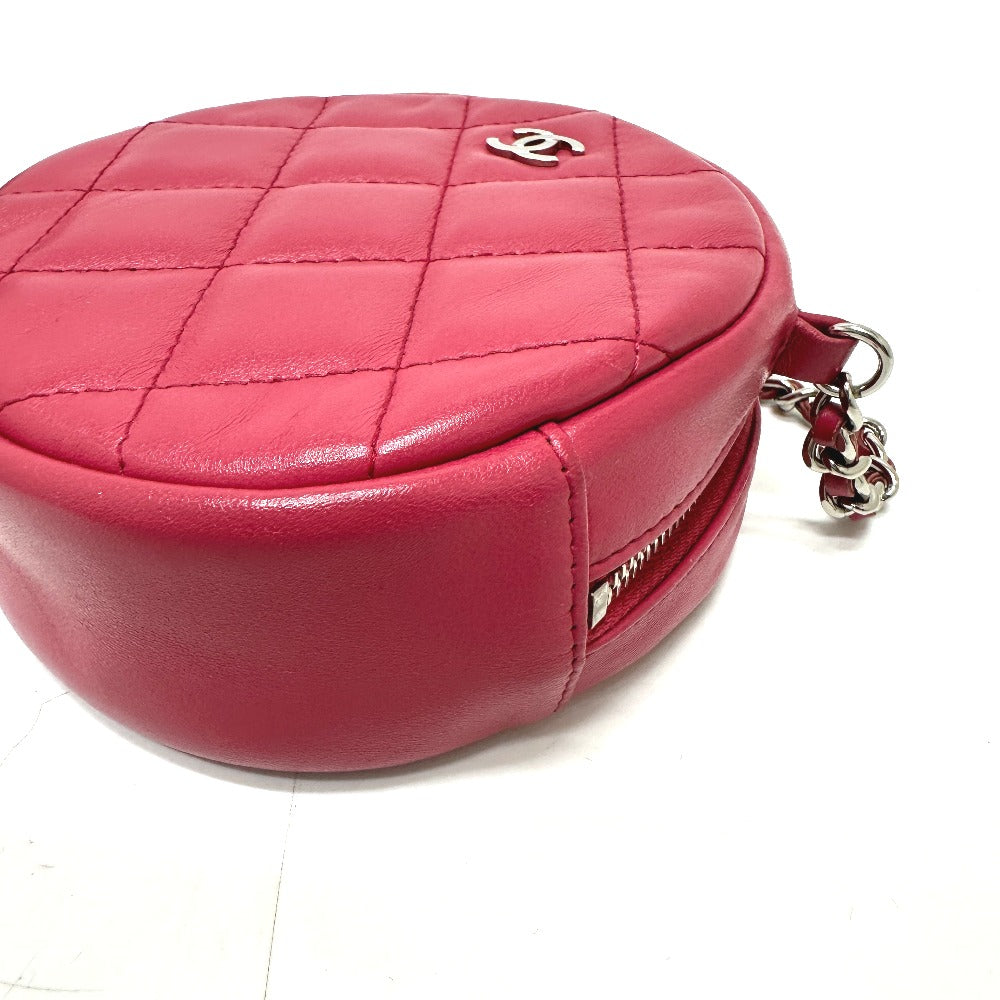 CHANEL Shoulder Bag lambskin beige COCO Mark round Women
