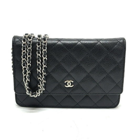 CHANEL Shoulder Bag AP0250 Caviar skin black Matrasse COCO Mark Classic Chain Wallet