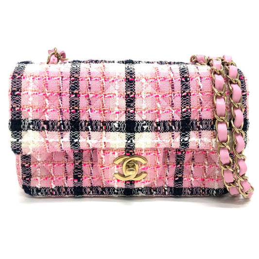 CHANEL Shoulder Bag A69900 tweed pink 24S COCO Mark