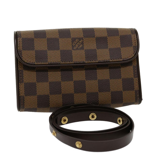 LOUIS VUITTON Damier Ebene Pochette Florentine Waist Bag N51856 LV Auth 30752A