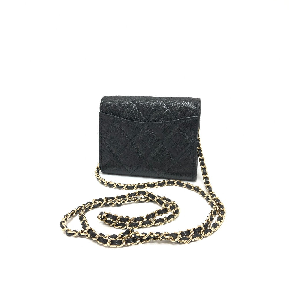 CHANEL Shoulder Bag AP0238 Caviar skin black COCO Mark Matrasse Women