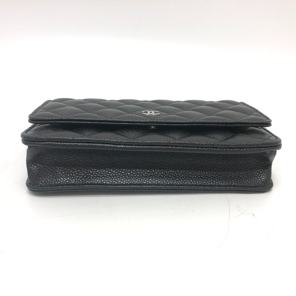 CHANEL Shoulder Bag AP0250 Caviar skin black Long Wallet Purse COCO Mark