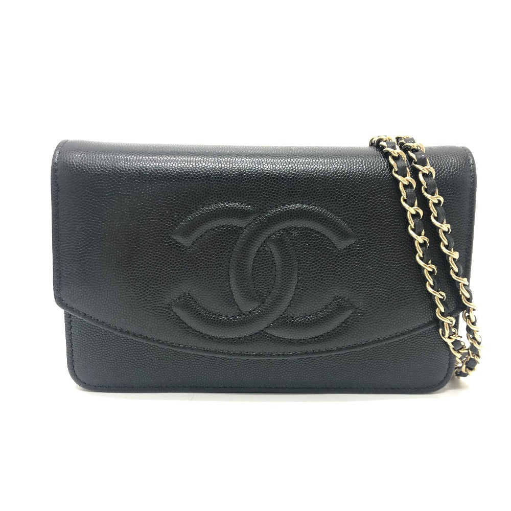 CHANEL Shoulder Bag Caviar skin black MÃÃ©tiers d'Art Collection COCO Mark