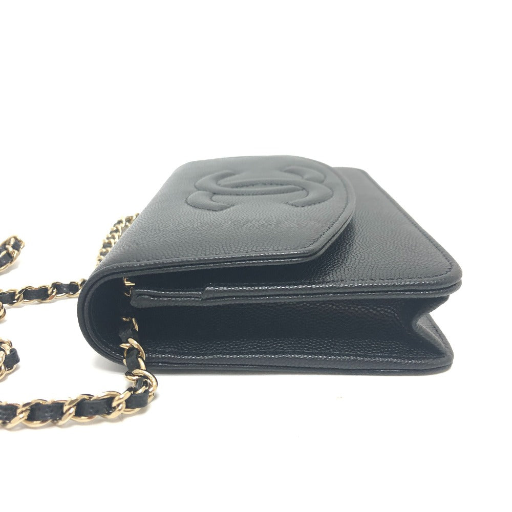 CHANEL Shoulder Bag Caviar skin black MÃÃ©tiers d'Art Collection COCO Mark