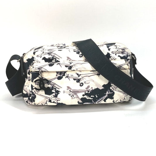 CHANEL Shoulder Bag canvas black Airline Women