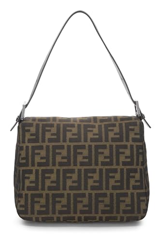 Fendi, Brown Zucca Canvas Shoulder Bag, Brown