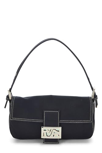 Fendi, Navy Canvas Baguette, Navy