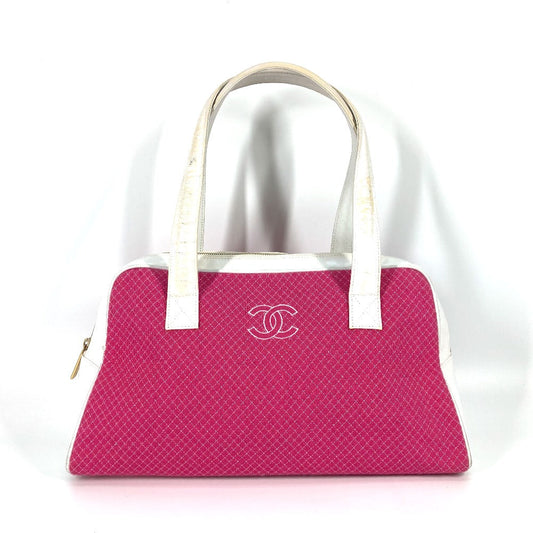 CHANEL Boston Duffel bag Canvas Leather pink By color CC COCO Mark Women d