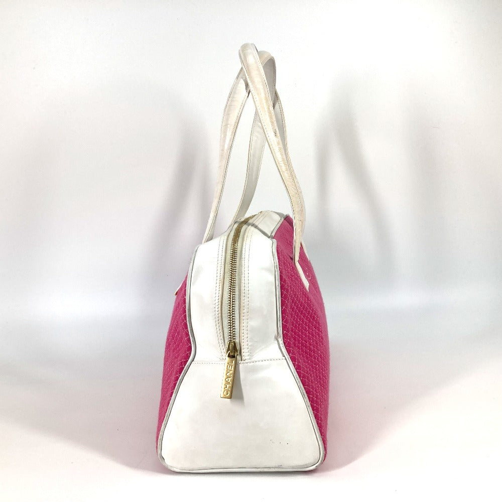 CHANEL Boston Duffel bag Canvas Leather pink By color CC COCO Mark Women d