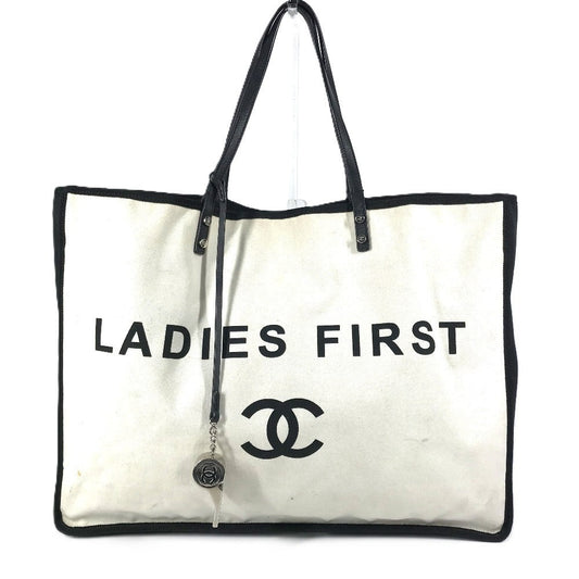 CHANEL Shoulder Bag A92885 canvas white logo Lady First with Whistle Women