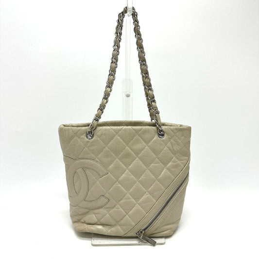 CHANEL Shoulder Bag A34317 leather white Cambon Line Cotton Club CC COCO Mark Women