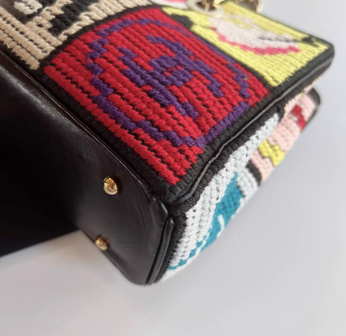 Chanel Cross stitch shoulder bag