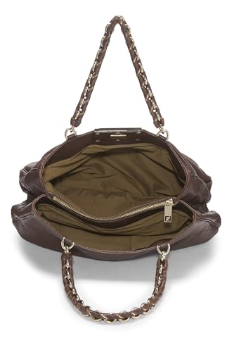 Fendi, Brown Leather Mia Hobo Large, Brown