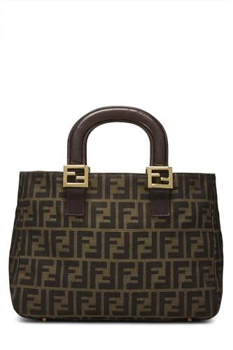 Fendi, Brown Zucca Canvas Handbag Small, Brown