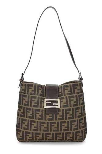 Fendi, Brown Zucca Canvas Shoulder Bag, Brown