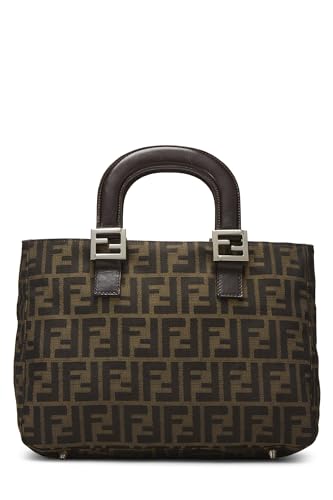 Fendi, Brown Zucca Canvas Handbag Small, Brown