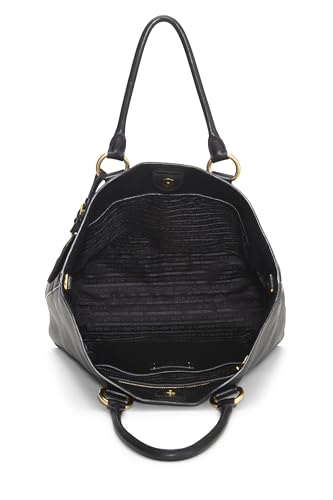 Prada, Black Vitello Daino Phenix Tote, Black