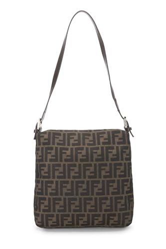 Fendi, Brown Zucca Canvas Shoulder Bag, Brown