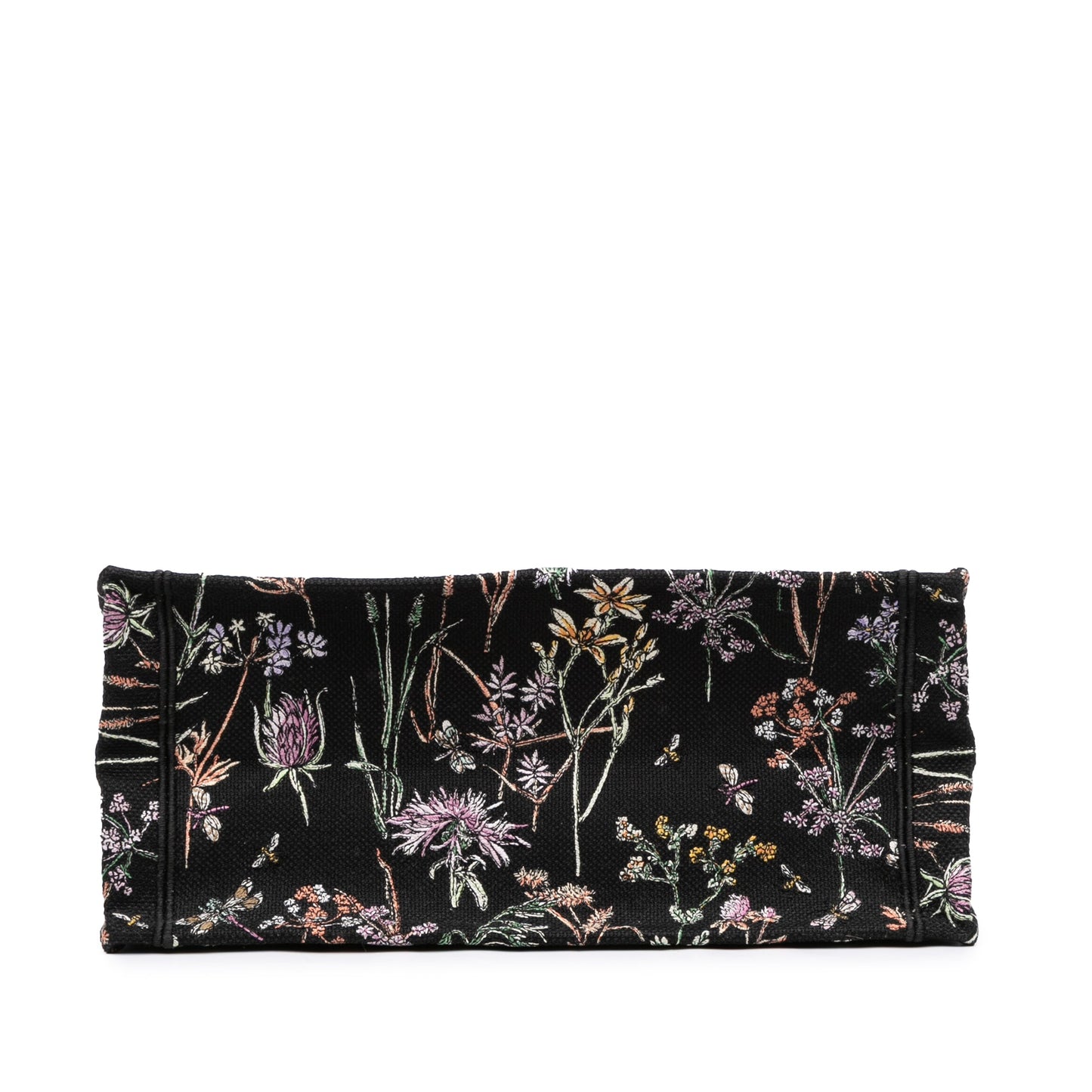 Black Dior Medium Embroidered Canvas Herbarium Book Tote