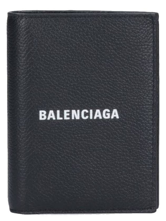Luxury Balenciaga Trending 2026 Cash Vertical Half Wallet Black
