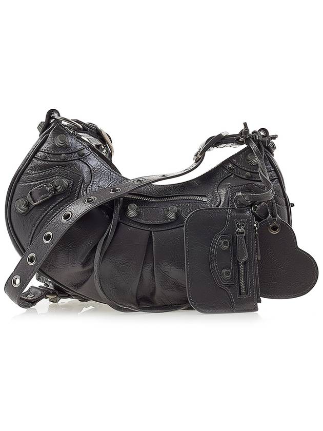 Luxury Balenciaga Trending 2026 Le Cagole Small Leather Shoulder Bag Grey