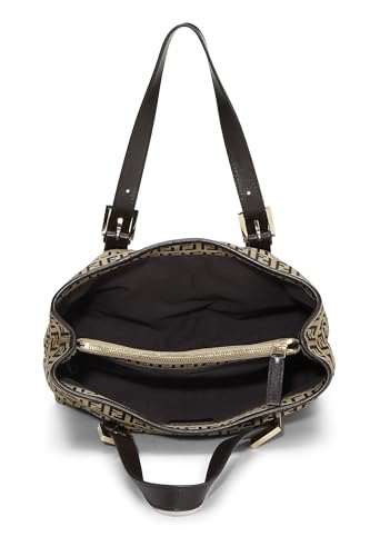 Fendi, Brown Zucchino Canvas Handbag, Brown