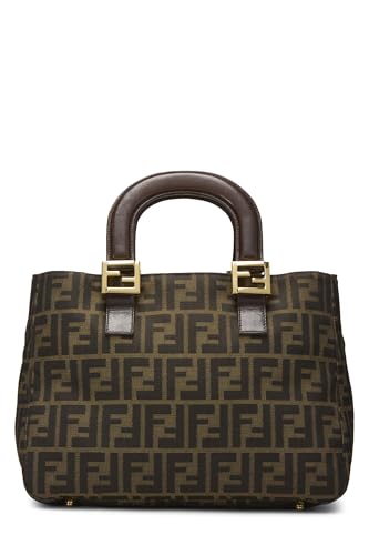 Fendi, Brown Zucca Canvas Handbag Small, Brown