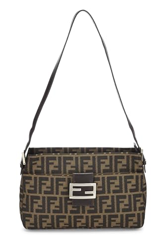 Fendi, Brown Zucca Canvas Shoulder Bag, Brown
