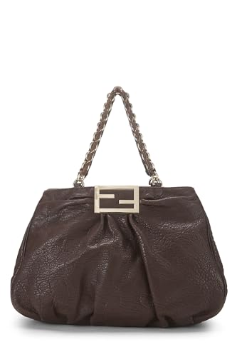 Fendi, Brown Leather Mia Hobo Large, Brown