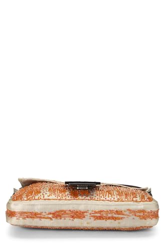 Fendi, Orange Beaded Satin Baguette, Orange