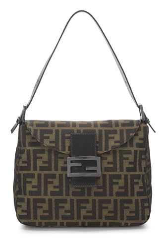 Fendi, Brown Zucca Canvas Shoulder Bag, Brown