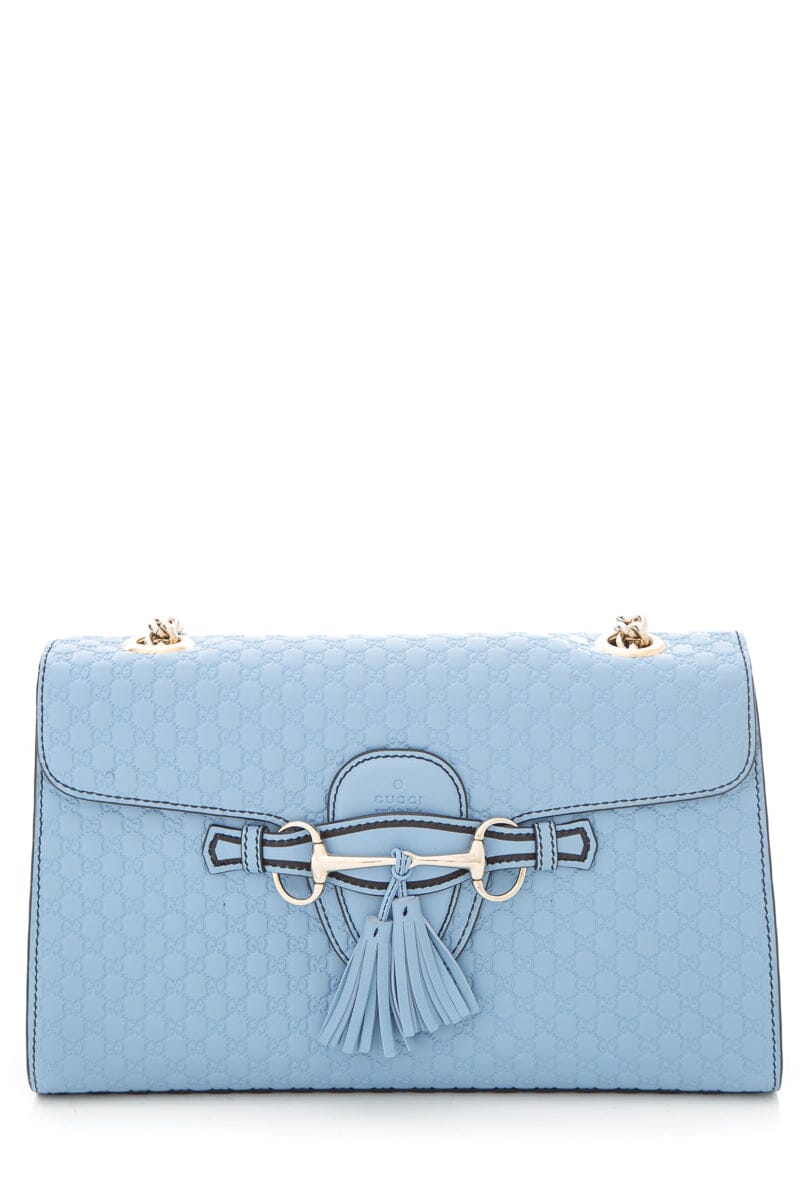 Gucci Guccissima Blue Leather Chain Handbag