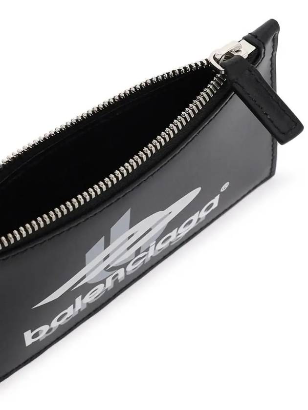 Luxury Balenciaga Trending 2026 Logo Print Neck Strap Card Wallet Black