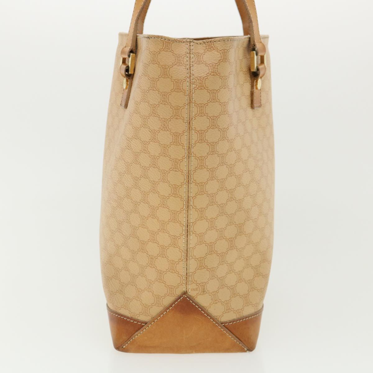 Luxury CELINE Macadam Canvas Shoulder Bag PVC Leather Beige 32391