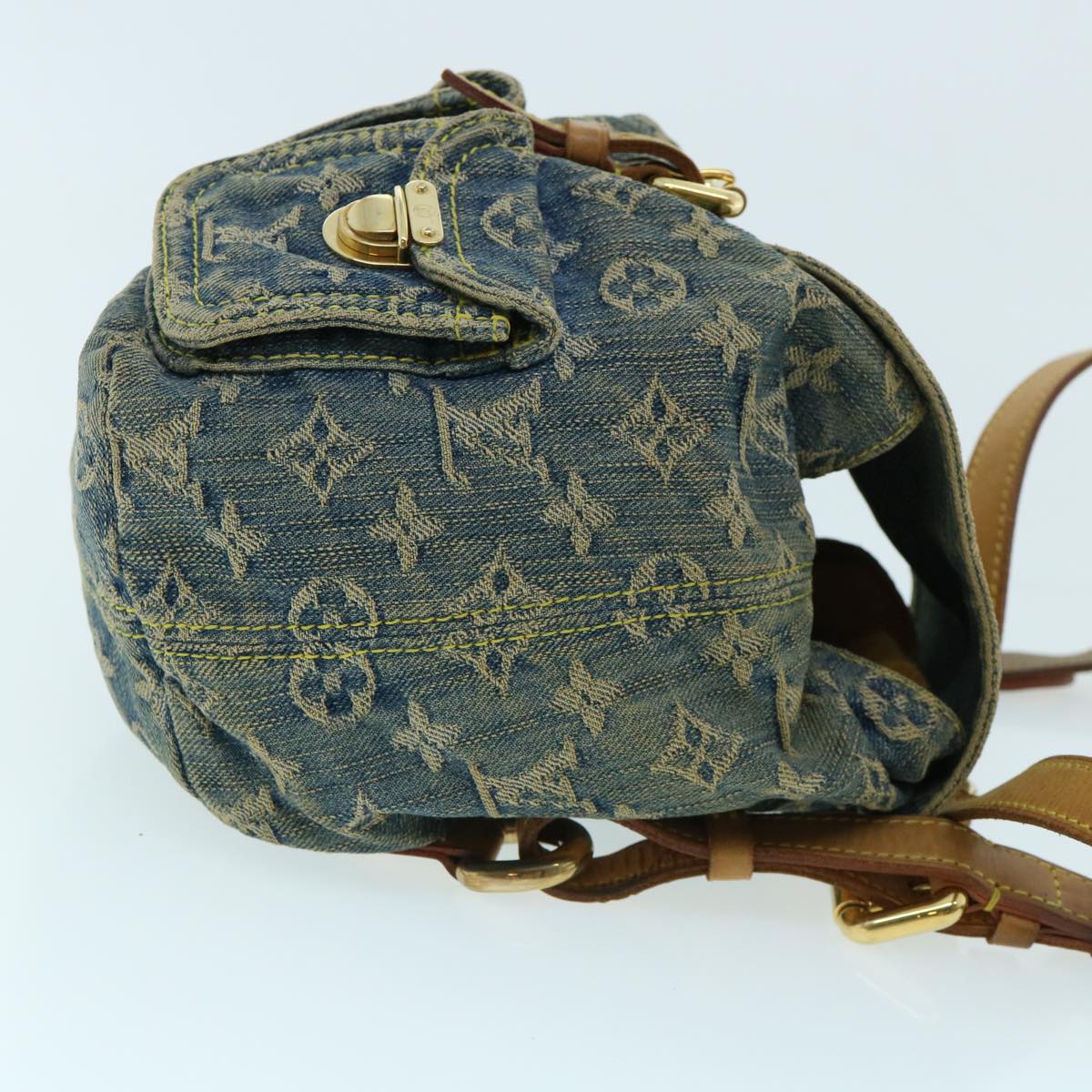LOUIS VUITTON Monogram Denim Sac A Dos PM Backpack Blue M95057 LV 32418